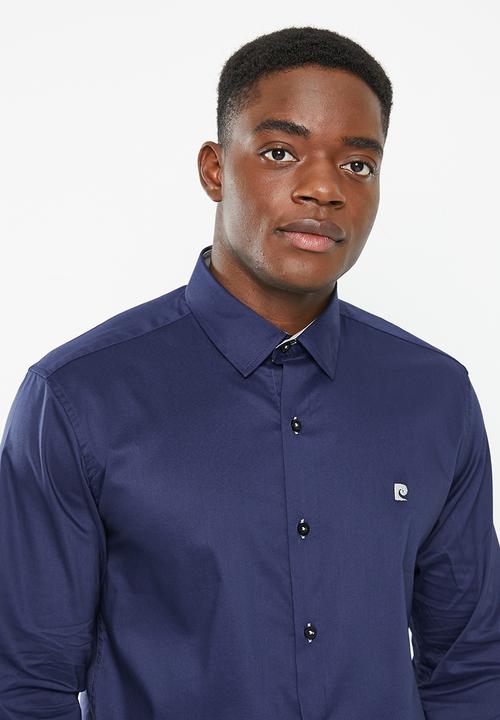 Pierre Cardin - Plain stretch - classic collar  formal shirt - navy 