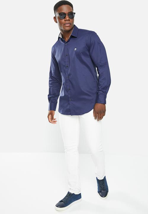 Pierre Cardin - Plain stretch - classic collar  formal shirt - navy 
