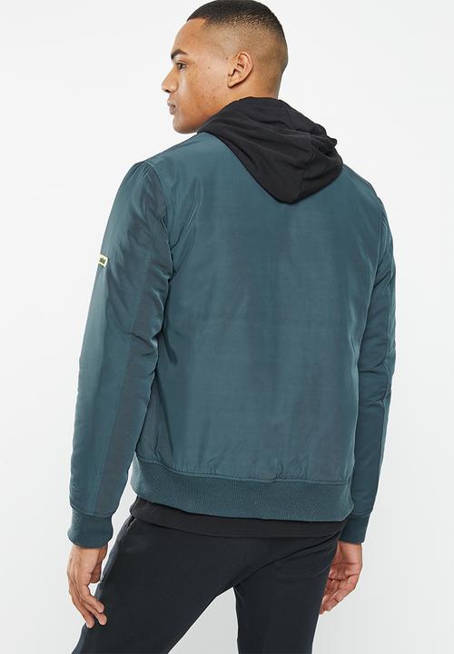urban° - Mens urban nylon fashion jacket bomber - navy