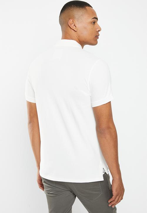 Aca Joe - Mens aca joe big embroidered golfer - white