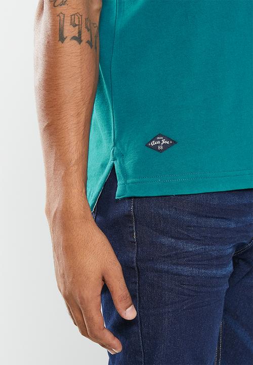 Aca Joe - Mens aca joe logo embroidered golfer plain - teal