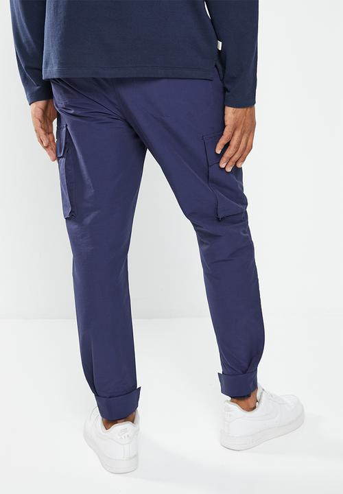 urban° - Mens urban nylon cargo pants - navy