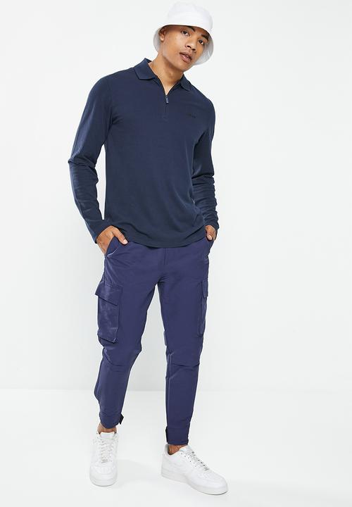 urban° - Mens urban nylon cargo pants - navy