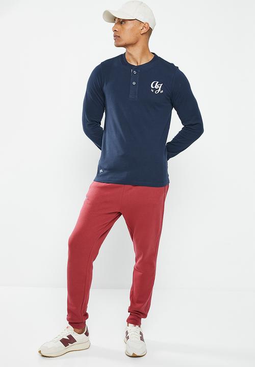 Aca Joe - Mens aca joe small logo jogger - maroon