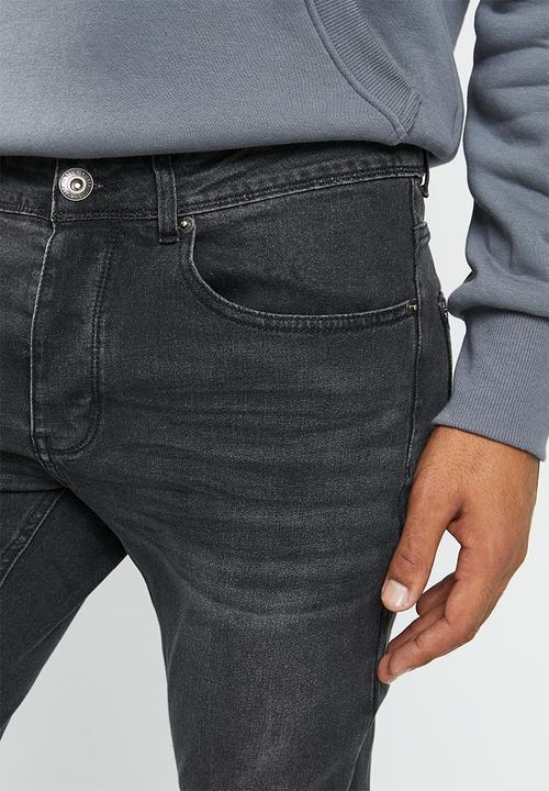 Aca Joe - Mens aca joe straight leg jeans - black