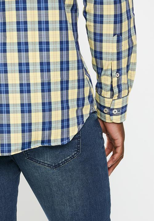 Pierre Cardin - Pc176  checked formal shirt - stone 