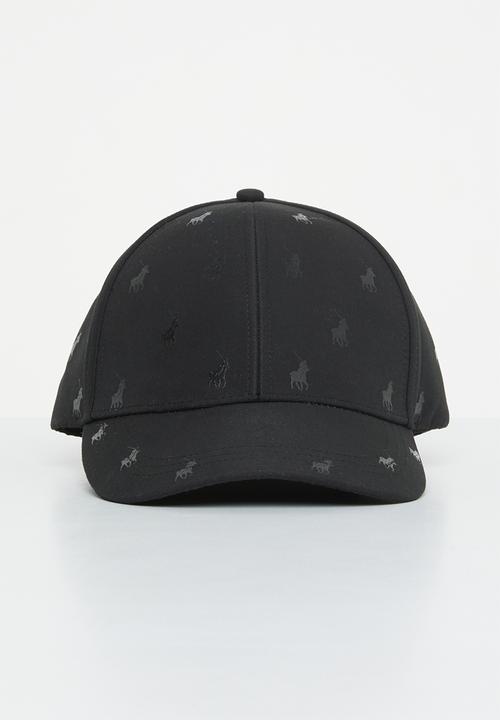 POLO - 6 Panel monogram peak - black