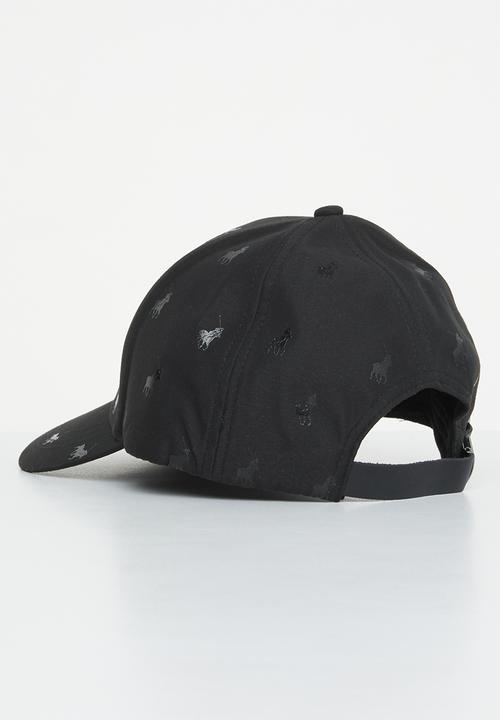 POLO - 6 Panel monogram peak - black