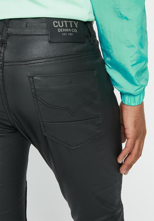 Cutty - Austin  coated denim jean - black