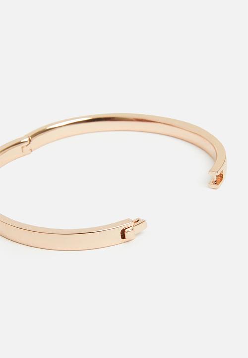 Ted Baker - Sst rose-gold case pink sunray dial with crystals at quarters bangle bracelet