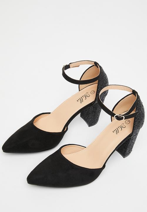 MILLA - Bonita anklestrap block heel - black
