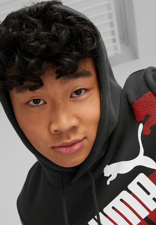 PUMA - Ess+ logo power hoodie fl - puma black-warm earth