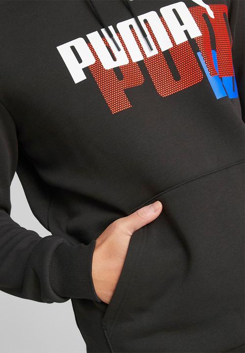 PUMA - Ess+ logo power hoodie fl - puma black-warm earth