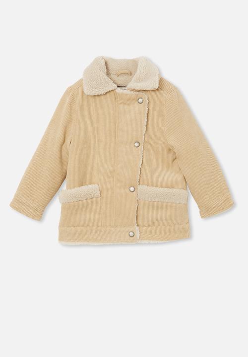 Cotton On - Biker Sherpa Jacket - Semolina