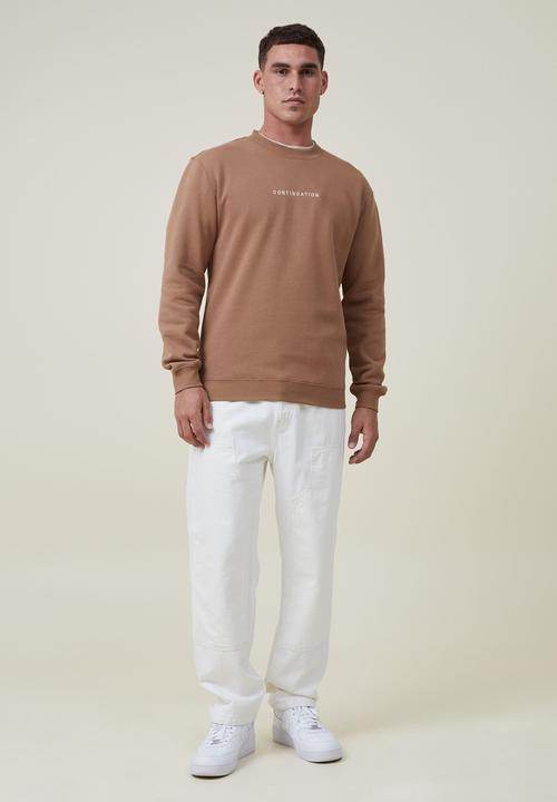 Cotton On - Graphic crew fleece - burnt almond/continuation