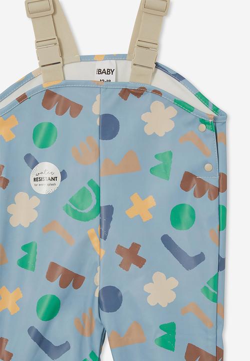 Cotton On - Vivi splash overall - dusty blue/multi cut me out