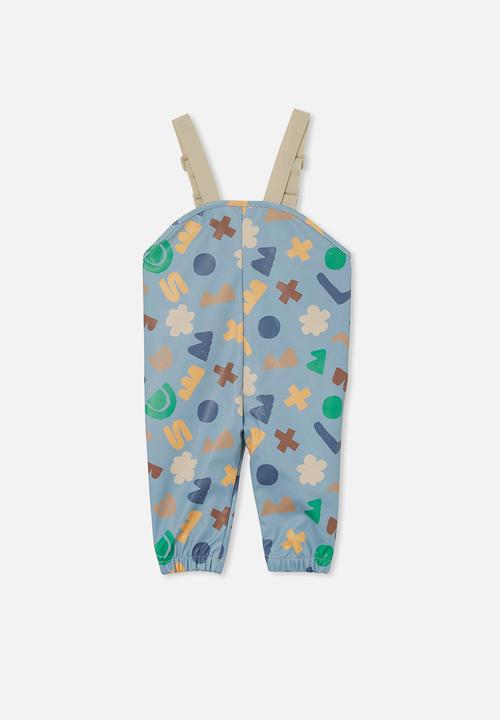 Cotton On - Vivi splash overall - dusty blue/multi cut me out