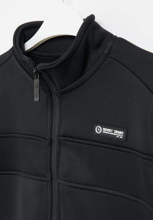 SOVIET - Boys zip through sweat top - black