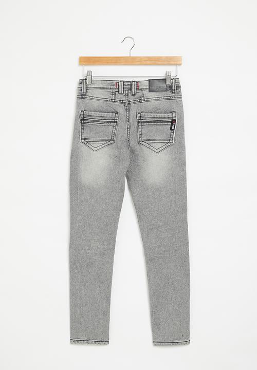 SOVIET - Boys fashion skinny denim - grey marble