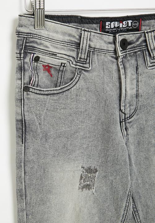 SOVIET - Boys fashion skinny denim - grey marble
