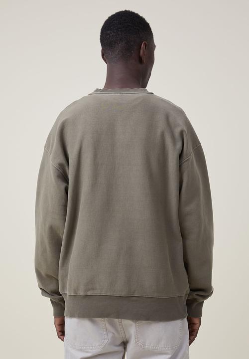Cotton On - Oversized crew sweater - jungle khaki