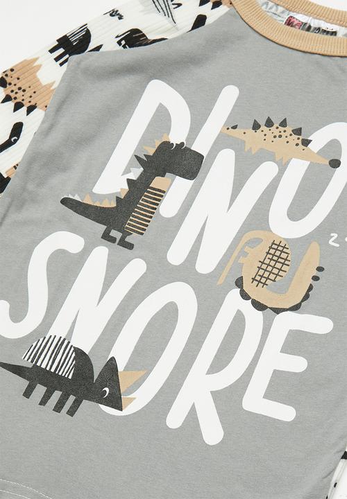 Pop Candy - Dino pj set - forest grey