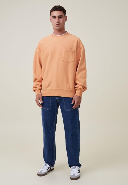Cotton On - Oversized crew sweater - orange sun