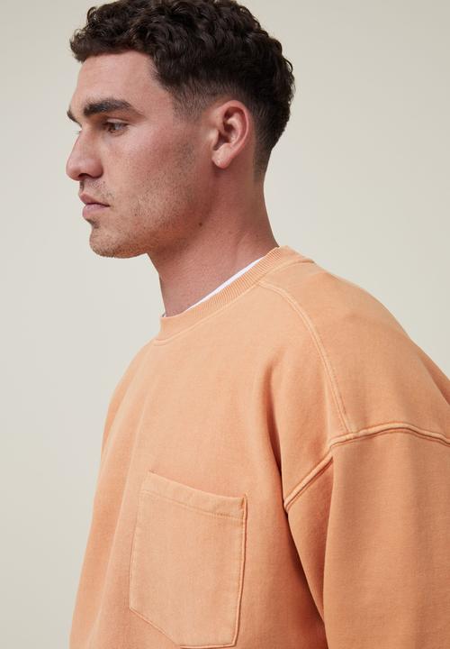Cotton On - Oversized crew sweater - orange sun