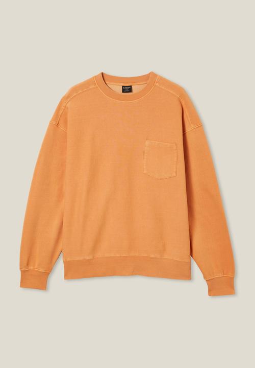 Cotton On - Oversized crew sweater - orange sun