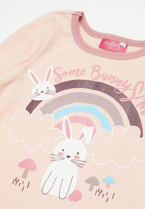Pop Candy - Rainbow bunny pj set - pink