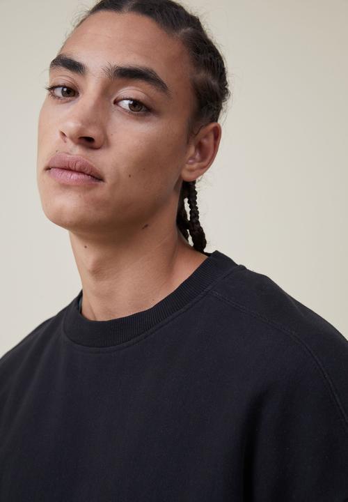 Cotton On - Oversized crew sweater - washed black
