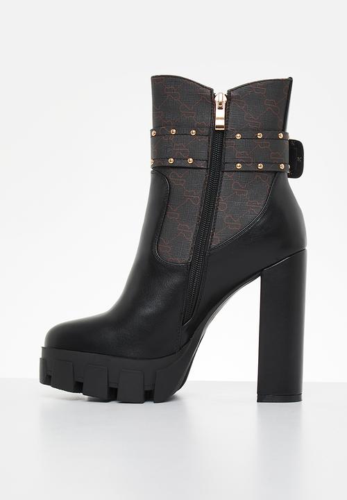 SISSY BOY - Girl crush buckle sb printed boot - black