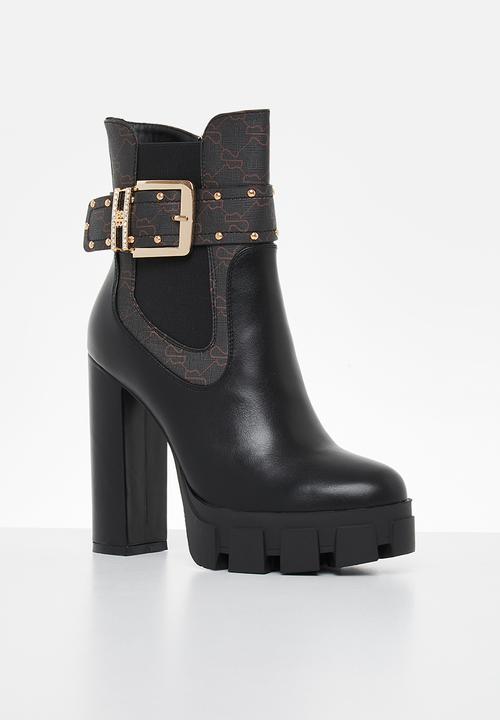 SISSY BOY - Girl crush buckle sb printed boot - black