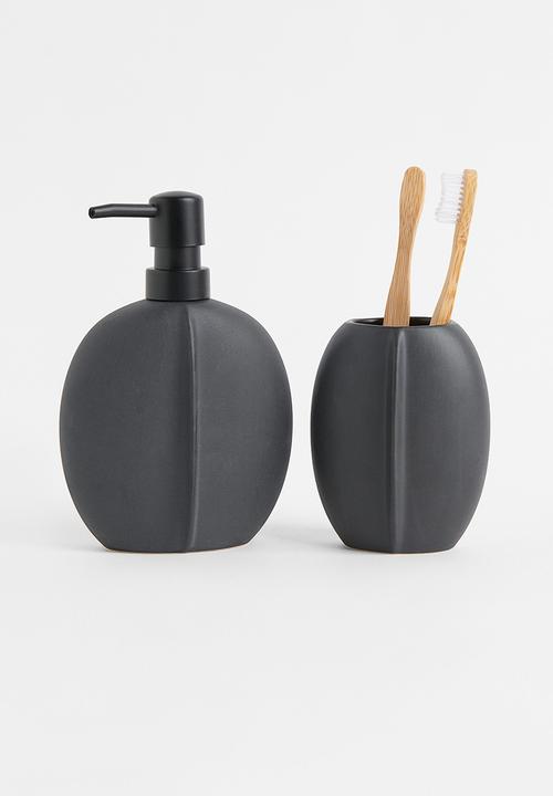 H&M - Stoneware toothbrush mug - anthracite grey