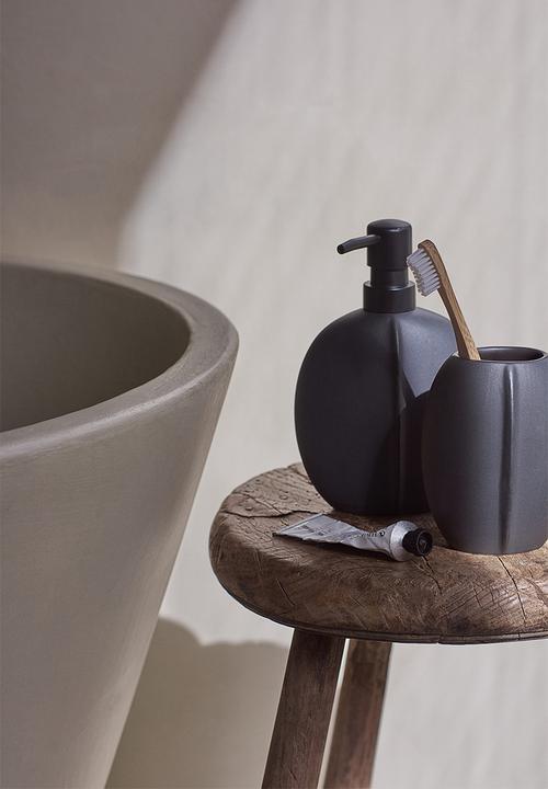 H&M - Stoneware toothbrush mug - anthracite grey