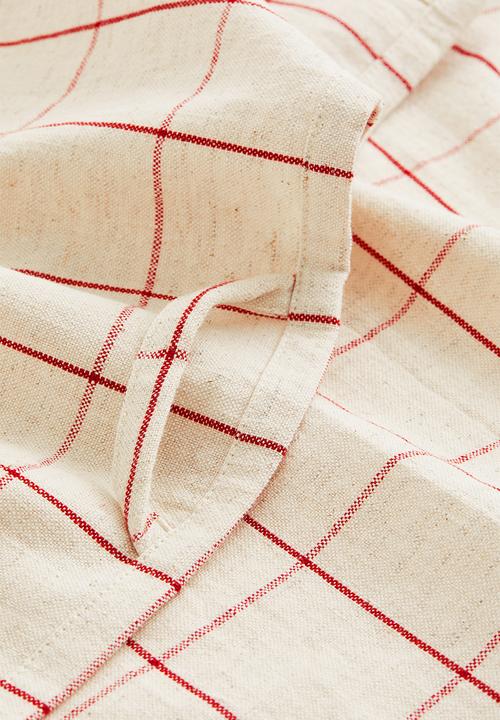 H&M - Checked tea towel - beige/checked