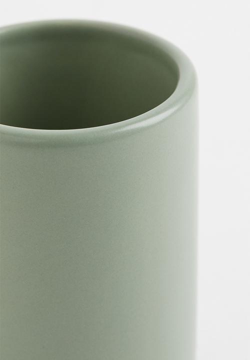 H&M - Earthenware toothbrush mug - sage green