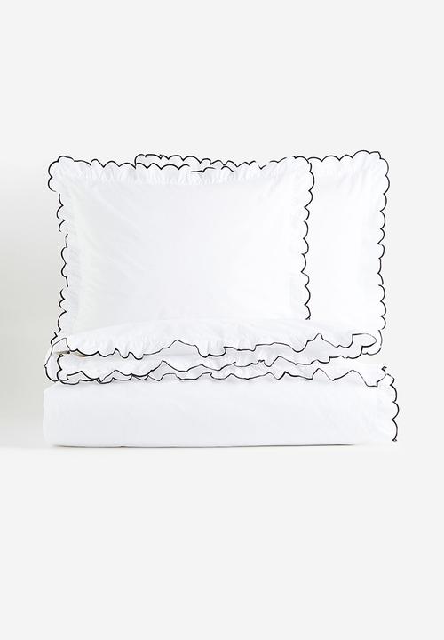 H&M - Double oxford-edge duvet cover set - white