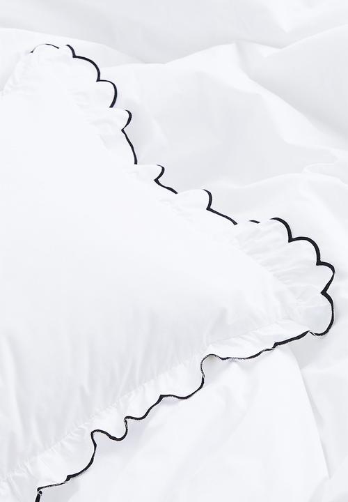 H&M - Double oxford-edge duvet cover set - white