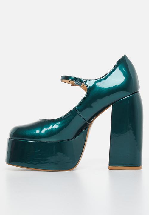 Footwork - Antia platform heel - dark green