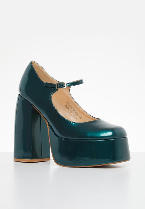 Footwork - Antia platform heel - dark green