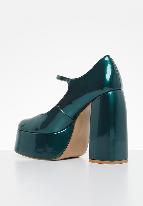Footwork - Antia platform heel - dark green