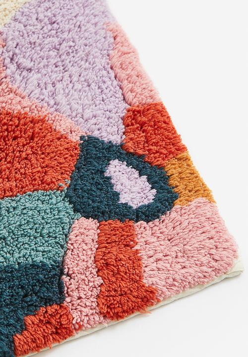 H&M - Deep-pile bath mat - cream/floral