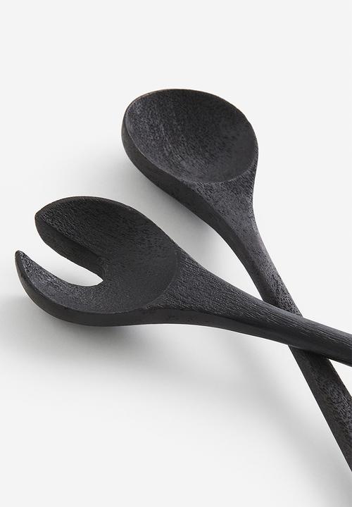 H&M - Wooden salad servers - black