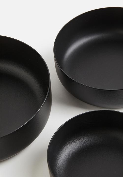 H&M - 3 Pack metal bowls - black