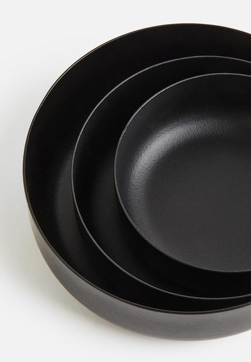 H&M - 3 Pack metal bowls - black