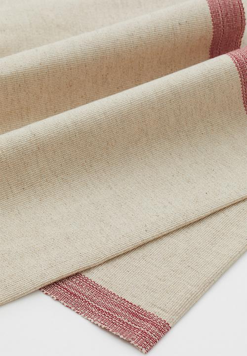 H&M - 2 Pack linen-blend table mats - light beige & red
