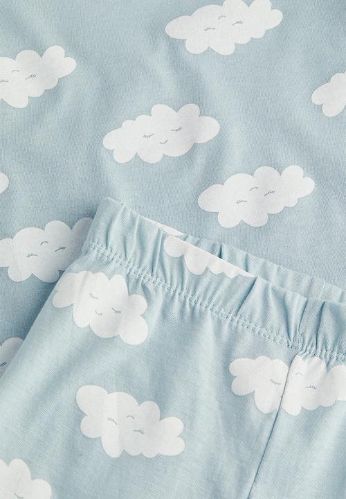 H&M - Cotton jersey pyjamas - light blue/clouds