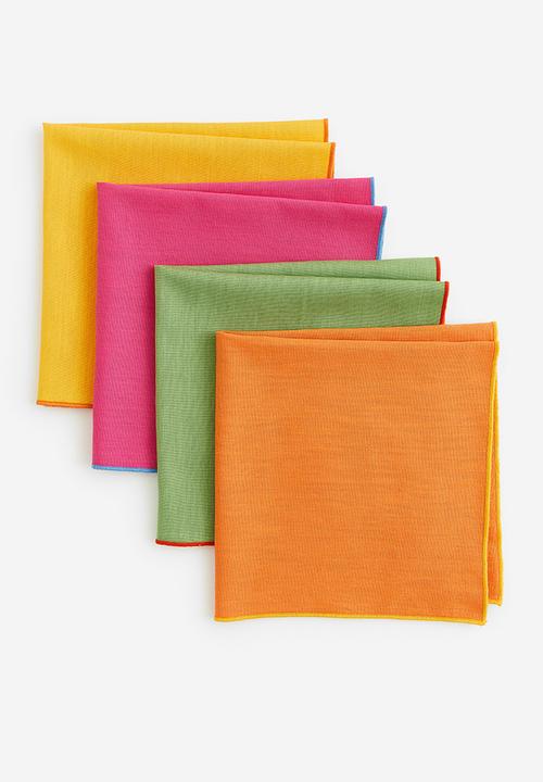 H&M - 4 Pack cotton-blend napkins - multi