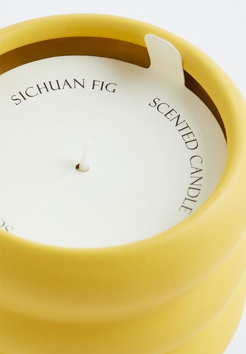 H&M - Scented candle in a stoneware holder - yellow/sichuan fig
